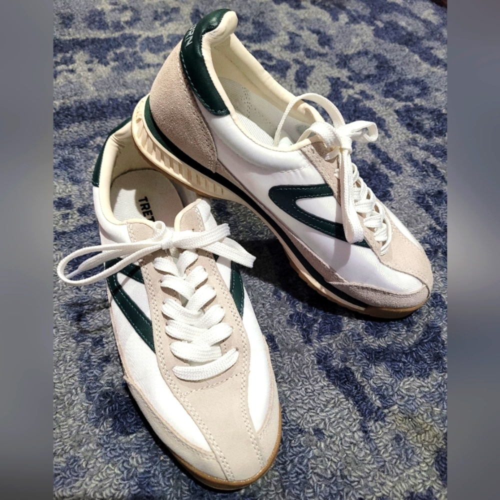 Tretorn Rawlins size 6.5 excellent condition dark/hunter green gray white retro